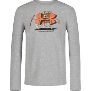 imageUnder Armour Boys Outdoor Long Sleeve Tee Stylish Crew Neckline Cute Full FitHiker Gray