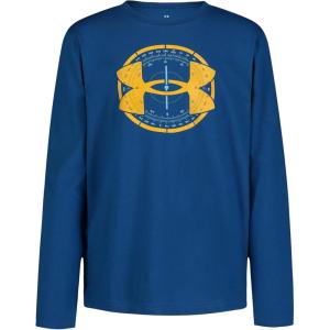 imageUnder Armour Boys Outdoor Long Sleeve Tee Stylish Crew Neckline Cute Full FitVarsity Blue Compass