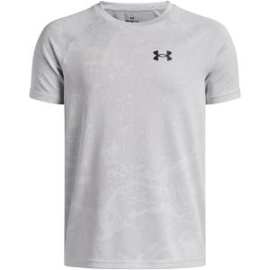 imageUnder Armour Boys Tech Jacquard 20 Short Sleeve T Shirt014 Halo Gray   Black