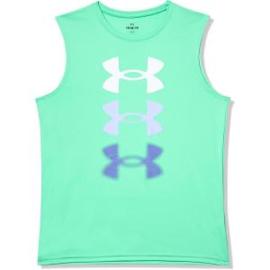 imageUnder Armour Boys Tech Tri Logo Tank Top299 Vapor Green  Celeste  Starlight