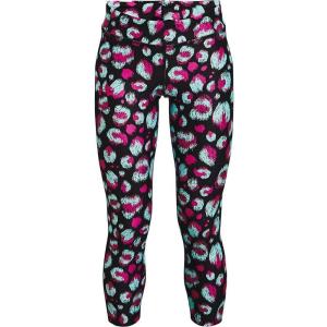 imageUnder Armour Girls HeatGear Printed Ankle Crop LeggingBlack 001Meteor Pink