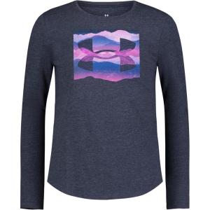 imageUnder Armour Girls Outdoor Long Sleeve Tee Stylish Crew Neckline Cute Full FitMidnight Navy