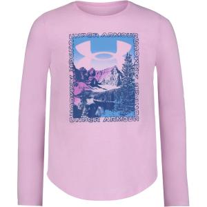 imageUnder Armour Girls Outdoor Long Sleeve Tee Stylish Crew Neckline Cute Full FitStellar Pink