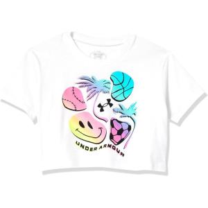 imageUnder Armour Girls Palm Sport Short Sleeve T Shirt100 White   Black