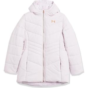 imageUnder Armour Girls Quilted Puffer Jacket Front Pockets ampamp Hooded Back MidWeight ampamp Water RepellentCool Pink
