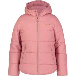 imageUnder Armour Girls Quilted Puffer Jacket Front Pockets ampamp Hooded Back MidWeight ampamp Water RepellentPink ElixirRose Gold