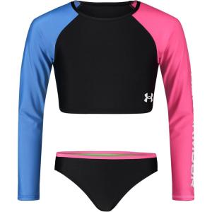 imageUnder Armour Girls Rashguard SetBlack Crop Sp22