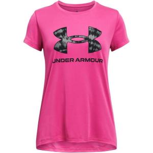 imageUnder Armour Girls Tech Big Logo Short Sleeve Crew Neck653 Rebel Pink  Titan Gray  Black