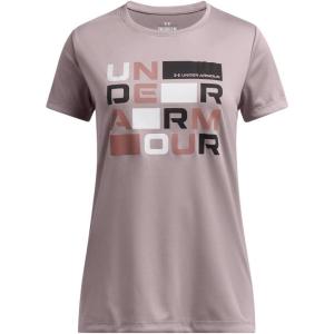 imageUnder Armour Girls Tech Block Logo Short Sleeve T Shirt015 Tetra Gray   Halo Gray