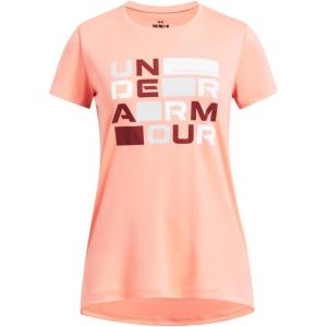imageUnder Armour Girls Tech Block Logo Short Sleeve T Shirt897 Flare Orange   Earthen Orange