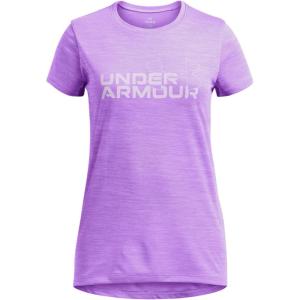 imageUnder Armour Girls Tech Twist Wordmark Logo Short Sleeve T Shirt525 Lavish   Salt Purple