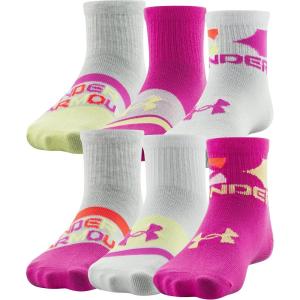 imageUnder Armour Kids Essential Quarter Socks 6PairsRebel Pink Assorted