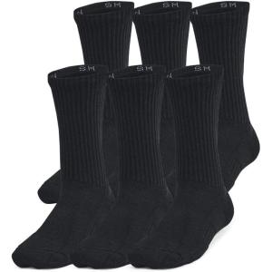 imageUnder Armour Kids Youth Training Cotton Crew Socks 6 Pairs001 Black  Black  White