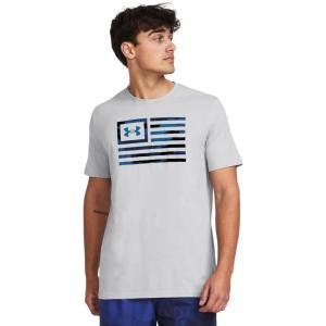 imageUnder Armour Mens Freedom Graphic Short Sleeve TShirt by 1775011 Mod Gray   Photon Blue