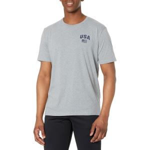 imageUnder Armour Mens Freedom Graphic Short Sleeve TShirt by 1775035 Steel Light Heather   Blackout Navy