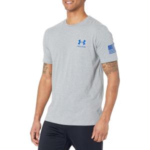 imageUnder Armour Mens Freedom Graphic Short Sleeve TShirt by 1775035 Steel Light Heather   Royal