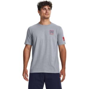 imageUnder Armour Mens Freedom Graphic Short Sleeve TShirt by 1775035 Steel Medium Heather   Red