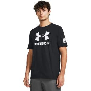 imageUnder Armour Mens Freedom Graphic Short Sleeve TShirt001 Black  White  Logo