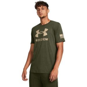 imageUnder Armour Mens Freedom Graphic Short Sleeve TShirt390 Marine Od Green  Desert Sand  Logo