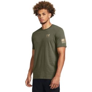 imageUnder Armour Mens Freedom Graphic Short Sleeve TShirt390 Marine Od Green  Desert Sand  Spine