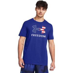 imageUnder Armour Mens Freedom Graphic Short Sleeve TShirt400 Royal  Mod Gray  Logo