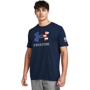 imageUnder Armour Mens Freedom Graphic Short Sleeve TShirt408 Academy  Steel  Logo