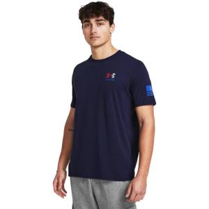 imageUnder Armour Mens Freedom Graphic Short Sleeve TShirt410 Midnight Navy  Red  Spine