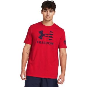 imageUnder Armour Mens Freedom Graphic Short Sleeve TShirt600 Red  Midnight Navy  Logo