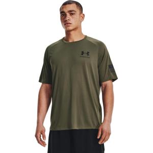 imageUnder Armour Mens Freedom Tech Short Sleeve TShirt393 Marine Od Green   Black