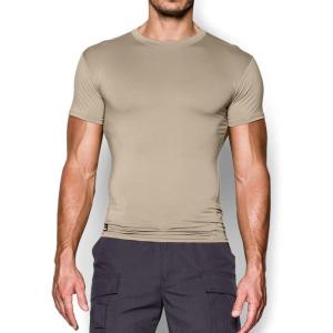 imageUnder Armour Mens HeatGear Tactical Compression ShortSleeve TShirtDesert Sand Clear