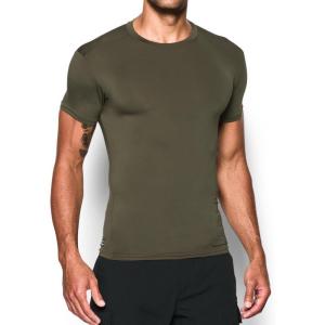 imageUnder Armour Mens HeatGear Tactical Compression ShortSleeve TShirtMarine Od Green Clear