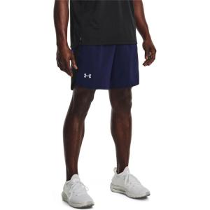 imageUnder Armour Mens Launch Stretch Woven 7inch Shorts410 Midnight Navy  Black  Reflective