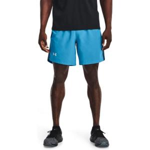 imageUnder Armour Mens Launch Stretch Woven 7inch Shorts419 Capri  Petrol Blue  Reflective