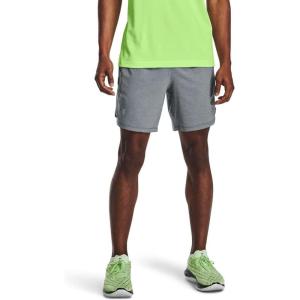 imageUnder Armour Mens Launch Stretch Woven 7inch ShortsPitch Gray Full Heather 013Reflective
