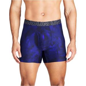 imageUnder Armour Mens MultiPack Standard Tech 6quot Inseam Boxer BriefRoyal Windstream Print 3 Pack