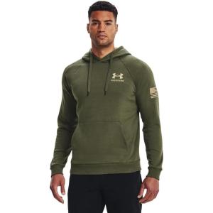 imageUnder Armour Mens New Freedom Flag HoodieMarine Od Green 390Desert Sand