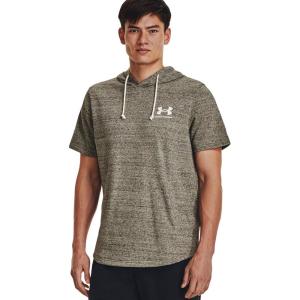 imageUnder Armour Mens Rival Terry ShortSleeve Hoodie504 Grove Green   Onyx White