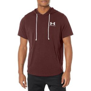 imageUnder Armour Mens Rival Terry ShortSleeve Hoodie601 Dark Maroon   Onyx White
