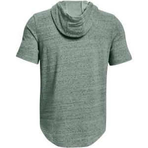 imageUnder Armour Mens Rival Terry ShortSleeve Hoodie781 Opal Green Full Heather   Onyx White
