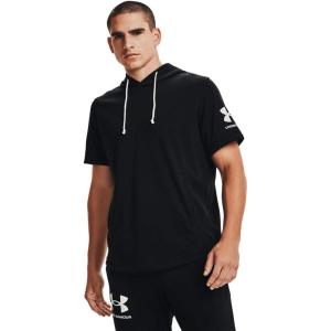 imageUnder Armour Mens Rival Terry ShortSleeve HoodieBlack 001Onyx White