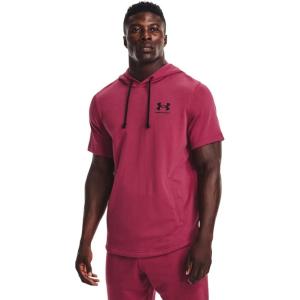 imageUnder Armour Mens Rival Terry ShortSleeve HoodieBlack Rose 665Onyx White