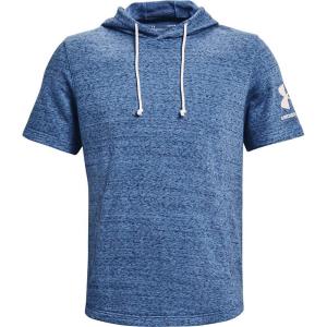 imageUnder Armour Mens Rival Terry ShortSleeve HoodieRiver Full Heather 489Onyx White