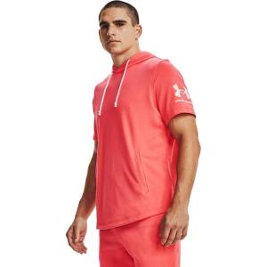imageUnder Armour Mens Rival Terry ShortSleeve HoodieVenom Red 690Onyx White
