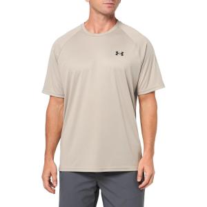 imageUnder Armour Mens Velocity 20 Short Sleeve T Shirt203 Timberwolf Taupe   Black