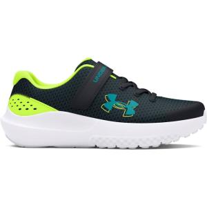 imageUnder Armour UnisexChild Pre School Surge 4 Alternate Closure Running Shoe003 BlackHigh Vis YellowCircuit Teal