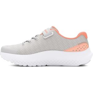 imageUnder Armour UnisexChild Pre School Surge 4 Alternate Closure Running Shoe102 Distant GrayFlare OrangeMetallic Silver