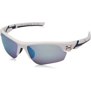 imageUnder Armour Youth Windup Wrap SunglassesSatin White With Navy  Ua Tuned Baseball With Blue