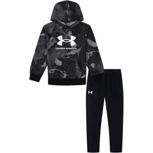 imageUnder Armour boys Long Sleeve Logo Hoodie ampamp Joggers SetBlack Rock Camo
