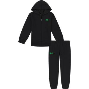 imageUnder Armour boys Long Sleeve Logo Hoodie ampamp Joggers SetBlackGreen