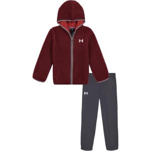 imageUnder Armour boys Long Sleeve Logo Hoodie ampamp Joggers SetCardinal Red Sherpa